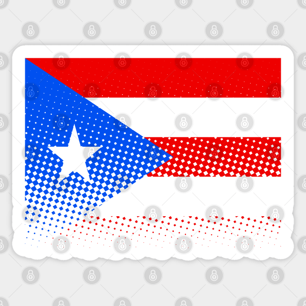 Flag Of Puerto Rico With Halftones Sticker by Braznyc